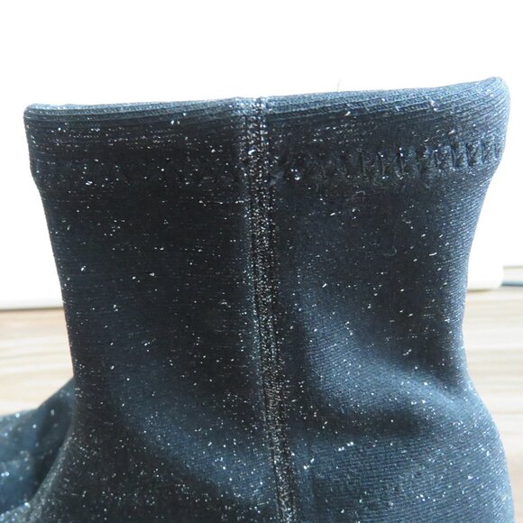 REBECCA MINKOFF Sayres Glitter Kitten Heel Sock Booties in Black - Size US 8 - Picture 6 of 13